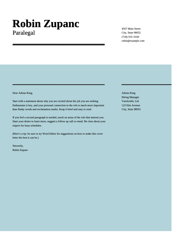 Impact cover letter